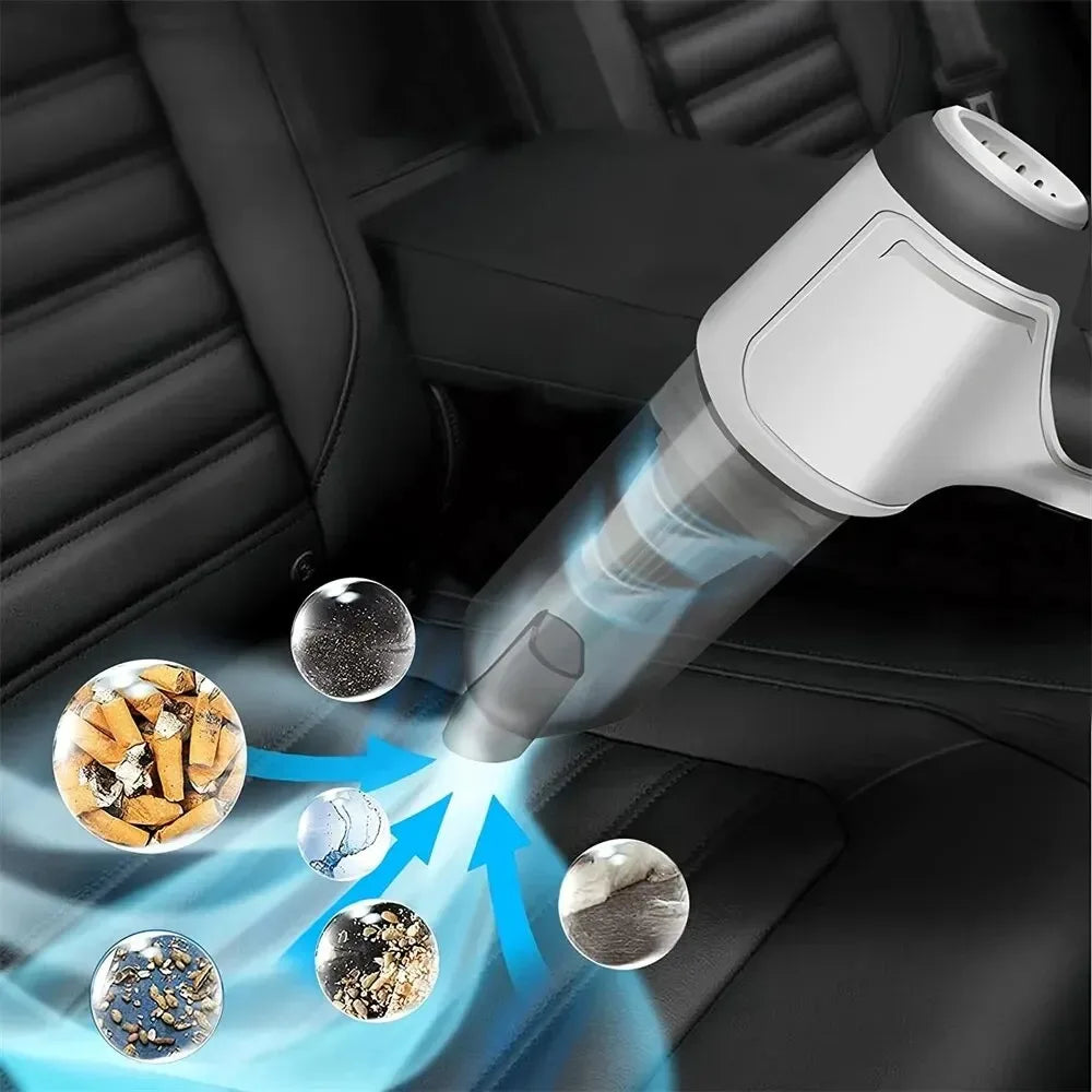 Mini Aspirapolvere Senza Fili Portatile 2-in-1 – Potente Aspirazione e Soffiatore per Casa e Auto